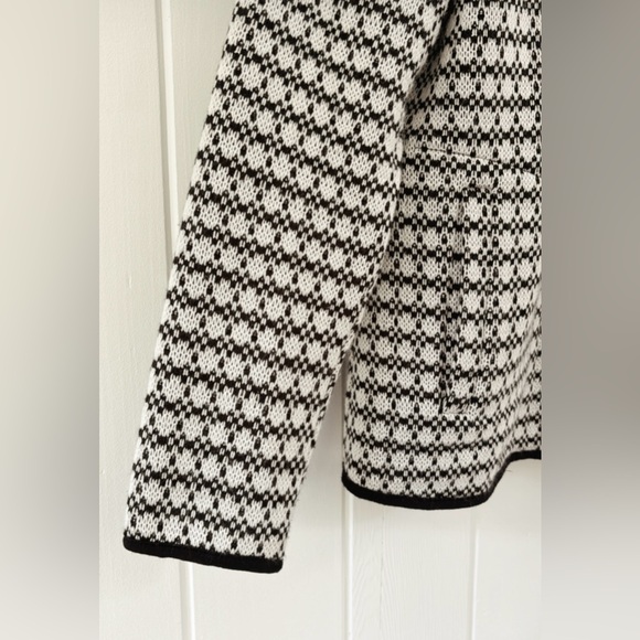 Coldwater Creek Wool Blend Fleece Mock Neck Zip Up Geometric Women Small Warm - Picture 7 of 14